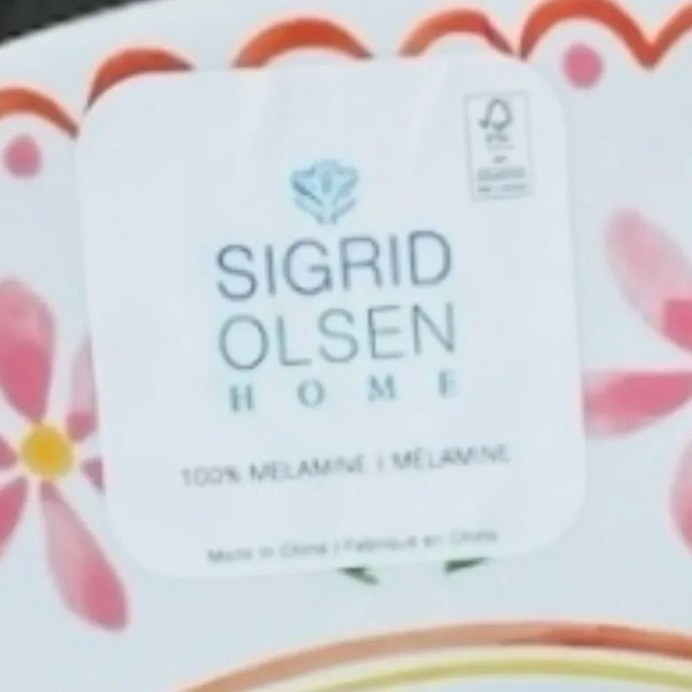 NWT Sigrid Olsen Big Pineapple 100% Melamine Serving Tray Chip & Dip Platter